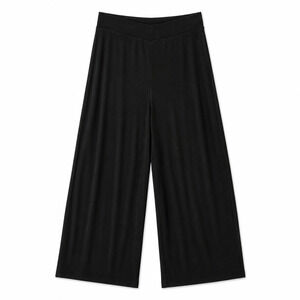 Chicos Travelers Essentail Wide Leg Pant Womens Size Medium Black Minimalist NWT